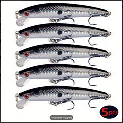 5 τεμάχια Πλωτά Δολώματα Minnow 9,5cm/3,74in 8,5g Jerkbait για Μπαρμπούνι, Λούτσο,