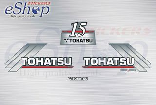 Αυτοκόλλητα σετ για Tohatsu 15 Hp  Δίχρονη έκδοση 1996 2004