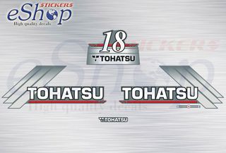 Αυτοκόλλητα σετ για Tohatsu 18 Hp  Δίχρονη έκδοση 1996 2004