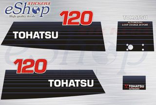 Αυτοκόλλητα σετ για Tohatsu 120 Hp δίχρονης 1992 1996 έκδοση