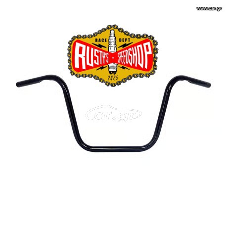 Apehanger handlebar, 12" rise, 1" black(harley)