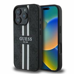 Guess 4g Printed Stripes Back Cover Πλαστικό για iPhone 16 Pro - Μαύρο