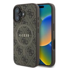 Guess Back Cover Δερμάτινο για iPhone 16 Plus - Καφέ