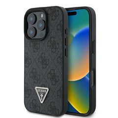 Guess 4g Triangle Strass Magsafe Back Cover για iPhone 16 Pro - Μαύρο