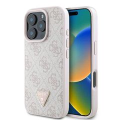 Guess 4g Triangle Strass Magsafe Back Cover για iPhone 16 Pro - Ροζ