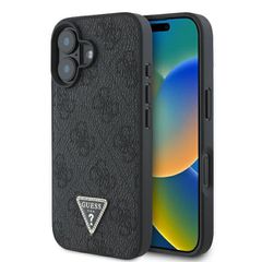 Guess Back Cover Δερμάτινο για iPhone 16 Plus - Μαύρο