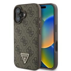 Guess Back Cover Δερμάτινο για iPhone 16 Plus - Καφέ