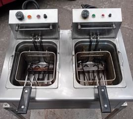 Φριτέζα ηλεκτρική διπλή 7 λίτρα κάδο 230V 2x3500W. (Ετοιμοπαράδοτο).