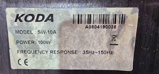 KODA SW-10A ACTIVE SUBWOOFER 10''-thumb-10