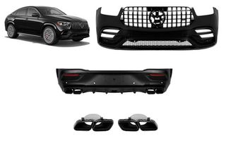 Body kit Για Mercedes-Benz GLE Coupe C167 2019-2023 GLE63s Amg Look Black Edition Με Μάσκα & Μπούκες Μαύρες