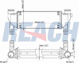 Carro Ψυγείο Intercooler 1.8 Di-TDCi Πετρέλαιο -2007 (340x128x62) κατάλληλο για FORD TRANSIT CONNECT 2003-2010 (P64/P70/P80) / 2T1Q9L440AB - 1 Τεμ