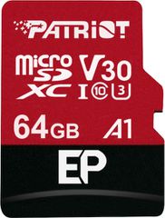 Patriot EP Series microSDXC 64GB Class 10 U3 V30 A1 UHS-I με αντάπτορα