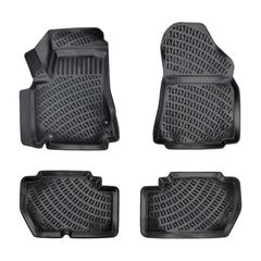 Πατάκια Σκαφάκια 3D Από Λάστιχο TPE Για Peugeot Partner/Citroen Berlingo 2009- Wöller 4 Τεμάχια Μαύρα