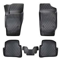 Πατάκια Σκαφάκια 3D Από Λάστιχο TPE Για VW Polo 6R 2009-2016 /Skoda Fabia 2014- Wöller 4 Τεμάχια Μαύρα