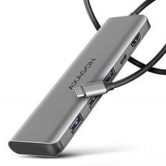 Axagon USB-C Docking Station με HDMI 4K PD Ασημί (HMC-5H)