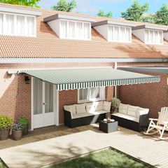 Αναδιπλούμενη τέντα Πράσινο και Λευκό 500 x 300 εκ 3331464