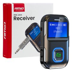 Amio Amio - Bluetooth Δέκτης (Receiver) BTR-03 για Ασύρματη Μετάδοση Ήχου με υποδοχή Mini Jack 3.5mm και Οθόνη LCD - 1 τεμ. (04659/AM)