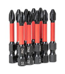 Amio – Μύτες Στρέψης Torsion PH2 HEX 1/4" 50mm Heavy Duty για Σταθερή Τοποθέτηση Εργαλείου & Καθημερινή Χρήση – Σετ 10 Τεμ. (047