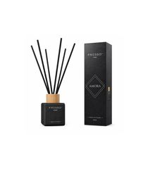 Fresso - Αρωματικό Χώρου με Στικ Amora 100 ml Premium Home Reed Diffuser με FlowScent, Μαύρο Γυάλινο Μπουκάλι και Μαύρα Στικ από