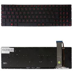 Teclado Español para Portátil - Spanish Laptop Keyboard για Asus ROG GL552 GL552VM GL752 GL752VW GL771 GL771JM 90NB07Z1-R31GE0 90NB07Z1-R31FR0 0KNB0-662CUS00 ES No Frame Backlight Black Red Keys ( Κωδ