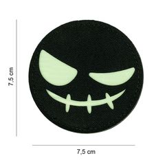 Army Surplus Ραφτό Σήμα ( Φωσφορίζει στο Σκοτάδι ) Laser Cut Face Evil Smiley patch