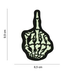 Army Surplus Ραφτό Σήμα ( Φωσφορίζει στο Σκοτάδι ) Laser Cut Skull Finger patch