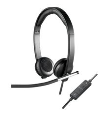 Logitech H650e Ακουστικά ΕνσύρματαHead-band Γραφείο/Τηλεφωνικό κέντρο USB Τύπου-A Μαύρο, Άργυρ