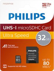 Philips microSDHC 32GB Class 10 U1 UHS-I με αντάπτορα
