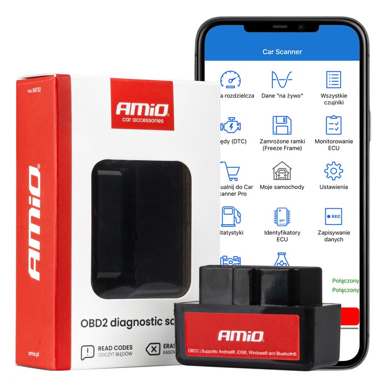 Amio Amio - Διαγνωστικό Αυτοκινήτου OBD 2 τύπου ELM327 Bluetooth Mini τάση λειτουργίας 12V με ασύρματη σύνδεση για Επιβατικά Αυτοκίνητα - 1 τεμ. (04732/AM)