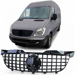 Μάσκα Για Mercedes-Benz Sprinter W906 Pre-Facelift 09-13 GT Amg Panamericana Μαύρο Γυαλιστερό 1 Τεμάχιο