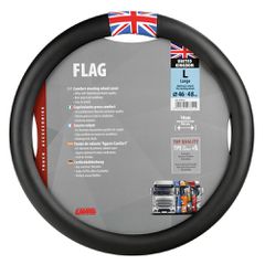 Lampa ΚΑΛΥΜΜΑ ΤΙΜΟΝΙΟΥ ΦΟΡΤΗΓΟΥ FLAG ENGLAND ΜΑΥΡΟ ΜΕ ΣΗΜΑΙΑ ΑΓΓΛΙΑΣ (L) 46-48 cm LAMPA - 1 TEM.