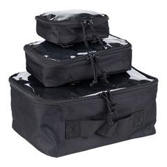 Army Surplus Σετ 3 Θήκες Organizer – Μαύρες με Διαφανές Πλαίσιο | Τransparent set 3pcs black