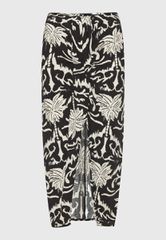 Funky Buddha All Over Printed Midi Φούστα με Άνοιγμα FBL013-105-14