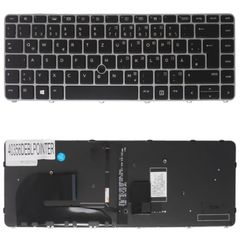 Deutsche Tastatur für Laptop - German Laptop Keyboard για HP EliteBook 840 G3 745 G3 848 G3 848 G4 840 G4 840r G4 745 G4 ZBook 14u G4 836308-001 NSK-CY2BV 819876-001 DE Backlight Pointer Black Silver