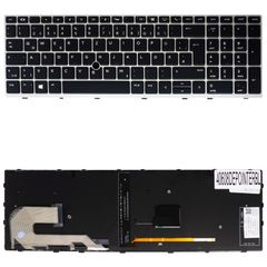 Deutsche Tastatur für Laptop - German Laptop Keyboard για HP ZBook 15U G5 8PW98PA 1Y3J3US 15U G6 2ZC06EA 2ZC05EA EliteBook 850 G5 850 G6 755 G5 L17971-071 DE Pointer Backlight Black Silver Frame ( Κωδ