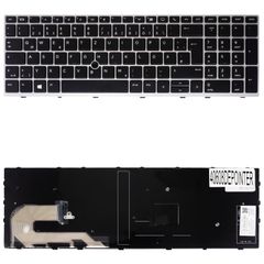 Deutsche Tastatur für Laptop - German Laptop Keyboard για HP ZBook 15U G5 8PW98PA 1Y3J3US 15U G6 2ZC06EA 2ZC05EA EliteBook 850 G5 850 G6 755 G5 L17971-071 DE Pointer Black Silver Frame ( Κωδ.40608DEPO