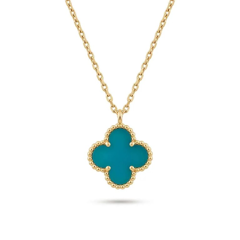 Τυρκουάζ clover χρυσό