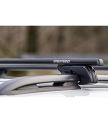 MENABO ΜΠΑΡΕΣ ΟΡΟΦΗΣ ΑΛΟΥΜΙΝΙΟΥ SHERMAN XL BLACK 135 cm ΣΕ ΜΑΥΡΟ ΧΡΩΜΑ ΓΙΑ Isuzu Crosswind (TBR541) 5 doors 2000 ΜΕ RAISED RAILS