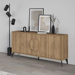 Μπουφές μελαμίνης Gora Megapap χρώμα ανοιχτό καφέ 180x35,6x82εκ.