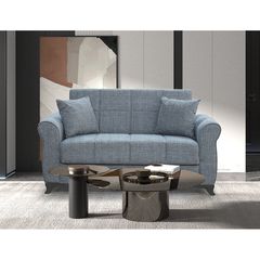 LENA ΓΚΡΙ ΥΦΑΣΜΑ 2ΘΕΣΙΟΣ ΚΑΝΑΠΕΣ/ΚΡΕΒΑΤΙ ΜΕ ΑΠΟΘ.ΧΩΡΟ 150Χ80εκ.