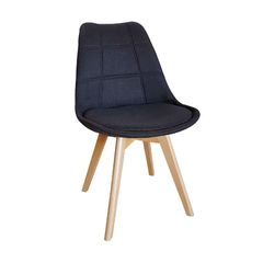 Καρέκλα Τραπεζαρίας Ξύλινη 4τμχ Bianca Black Ύφασμα 49x53x82εκ.