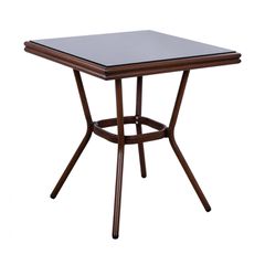 ΤΡΑΠΕΖΙ ΑΛΟΥΜΙΝΙΟΥ HARLOW 70X70X76 BAMBOO LOOK HM5568.03 ΚΑΦΕ ΜΕ ΓΥΑΛΙ