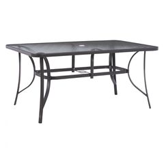 ΤΡΑΠΕΖΙ BRUNO 150X90Χ75Υεκ. ΜΕΤΑΛΛΙΚΟ ΟΡΘΟΓΩΝΙΟ ΓΚΡΙ ΜΕ ΤΡΥΠΑ ΟΜΠΡΕΛΑΣ Φ38 HM5145.11