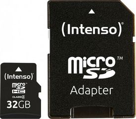 Intenso 3403480 microSDHC 32GB Class 4 Default Speed με αντάπτορα