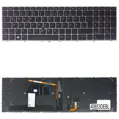 Deutsche Tastatur für Laptop - German Laptop Keyboard για HP ZBook Fury 17 G7 ZBook Fury 17 G8 M20128-001 M04679-041 M20128-041 NSK-X11BC DE Backlight Pointer Black Gray Frame ( Κωδ.40853DEBL )