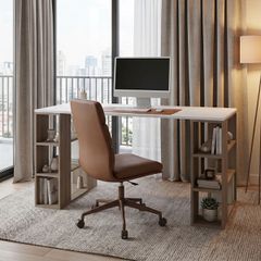 Γραφείο εργασίας Praga pakoworld sonoma-λευκό 140x60x75εκ