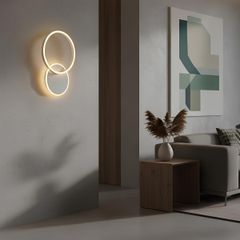 Φωτιστικό Τοίχου / Απλίκα LED 45W 4500lm 360° AC 220-240V IP20 Ρυθμιζόμενο Λευκό CCT με Χειριστήριο από 2700K έως 6000K Dimmable - Lumileds SMD Chip - Λευκό Ματ - Μ60 x Π40 x Υ7.5cm - 3 Χρόνια Εγγύηση