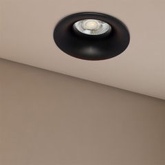 Χωνευτό Φωτιστικό Downlight Σποτ για Λάμπα MR16 με Ντουί GU10 AC 220-240V IP20 - Μαύρο Ματ - Μ8.5 x Π8.5 x Υ3cm / Q7.5cm