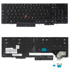 Deutsche Tastatur für Laptop - German Laptop Keyboard για Lenovo ThinkPad E580 20KS 20KT E585 20KV E590 20NB 20NC L590 20Q7 20Q8 L580 20LW 20LX P52 20M9 20MA 01YP680 DE Backlight Pointer Black ( Κωδ.4