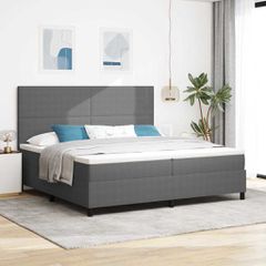 LED Κρεβάτι με βάθρο Ανοιχτό Γκρι και Λευκό 200 x 200 cm 3337659